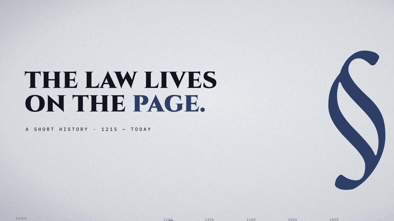 The Law Lives on the Page — title card