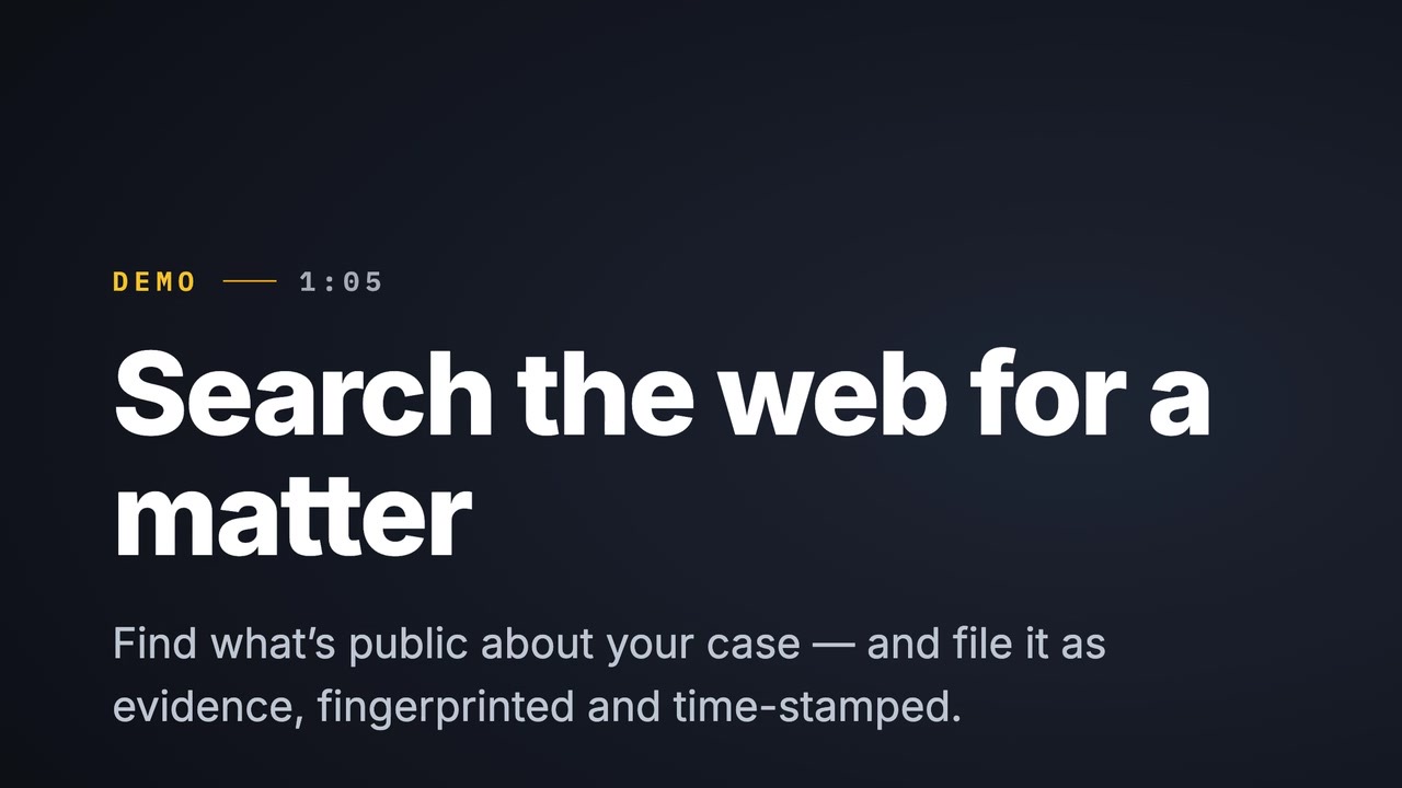 Search the web for a matter — title card